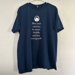 Blue Freddie Mercury Retrograde Short Sleeve T-Shirt Casual Comfy Funny XL